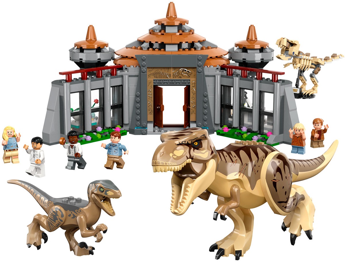 Центр для посетителей: Ти-рекс против Раптора Jurassic World Конструктор совместим с LEGO 76961
