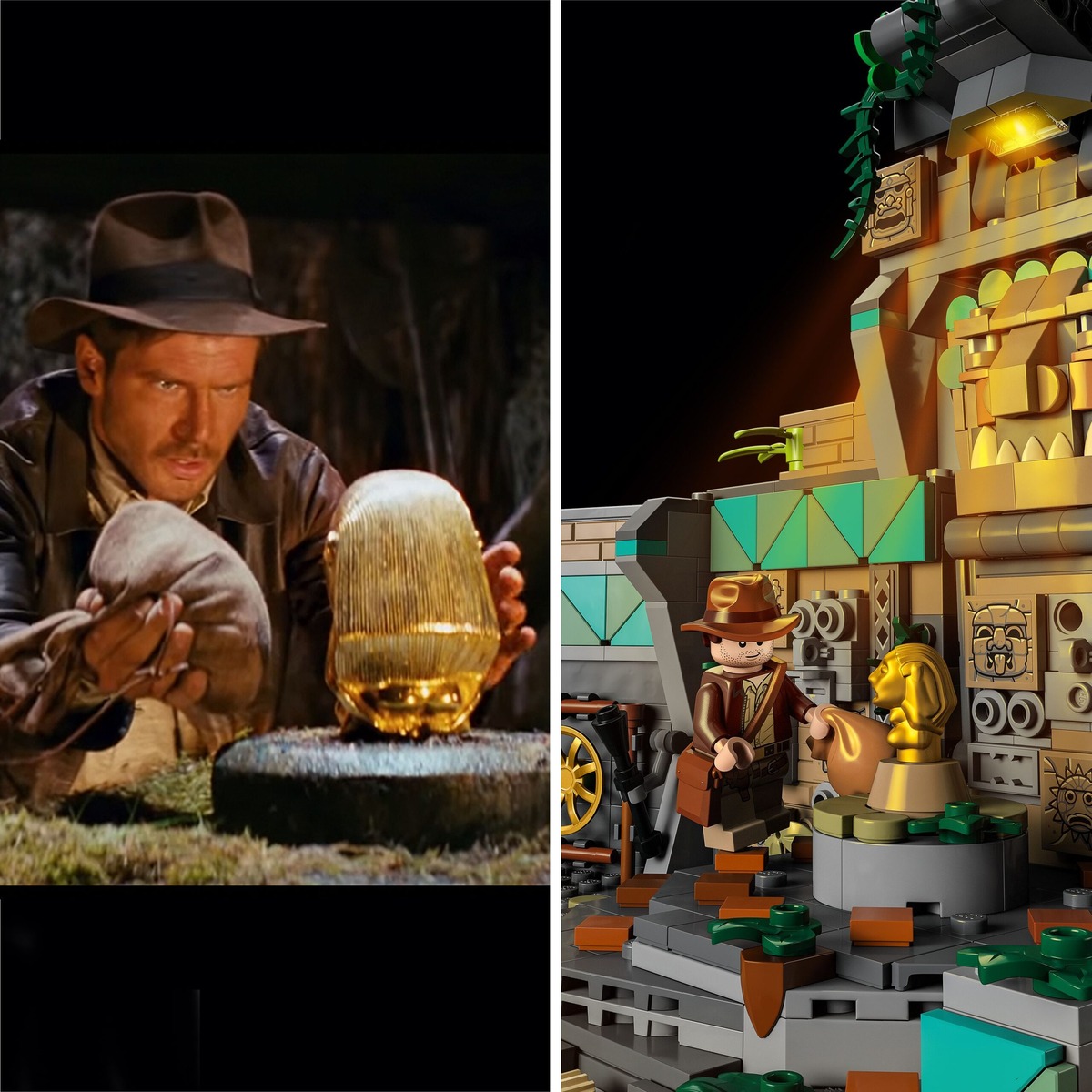 Конструктор Храм Золотого идола Indiana Jones совместим с LEGO 77015