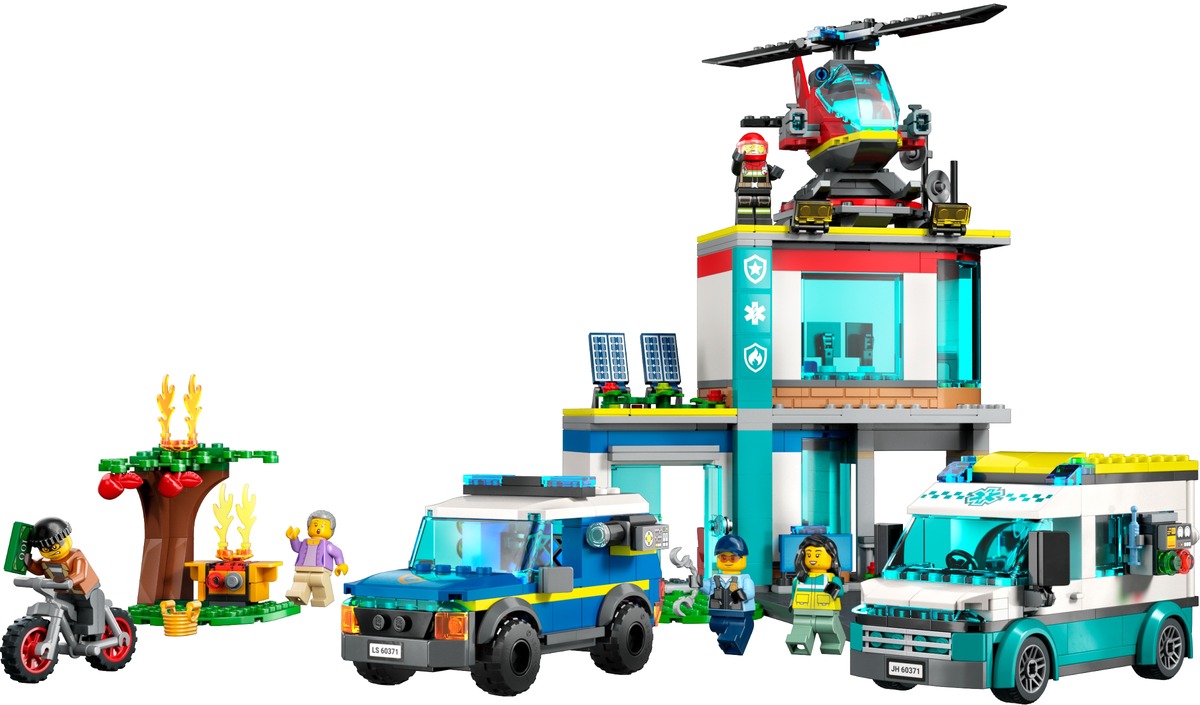 Штаб аварийных транспортных средств City Конструктор совместим с LEGO 60371