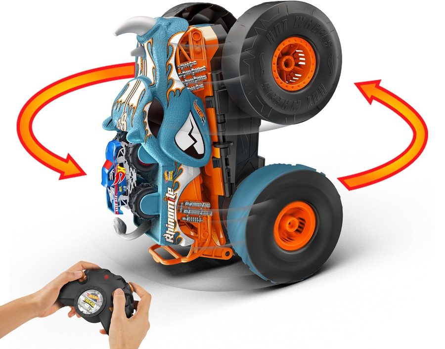 Машина Монстр-трак Transforming Rhinomite, 1:12, радиоуправляемая Hot Wheels HPK27