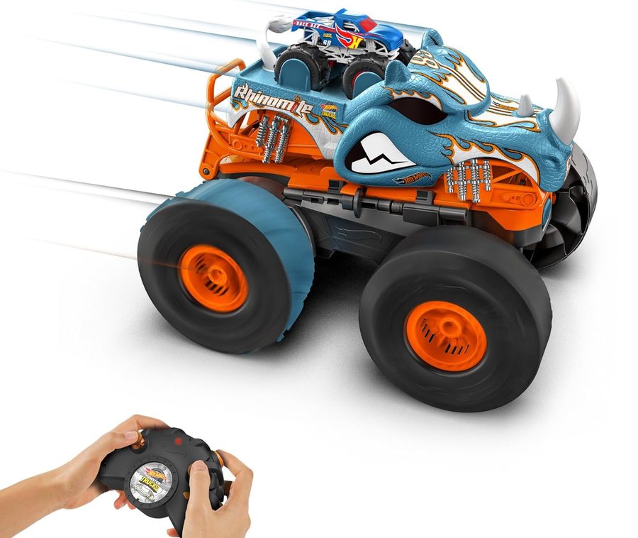 Машина Монстр-трак Transforming Rhinomite, 1:12, радиоуправляемая Hot Wheels HPK27