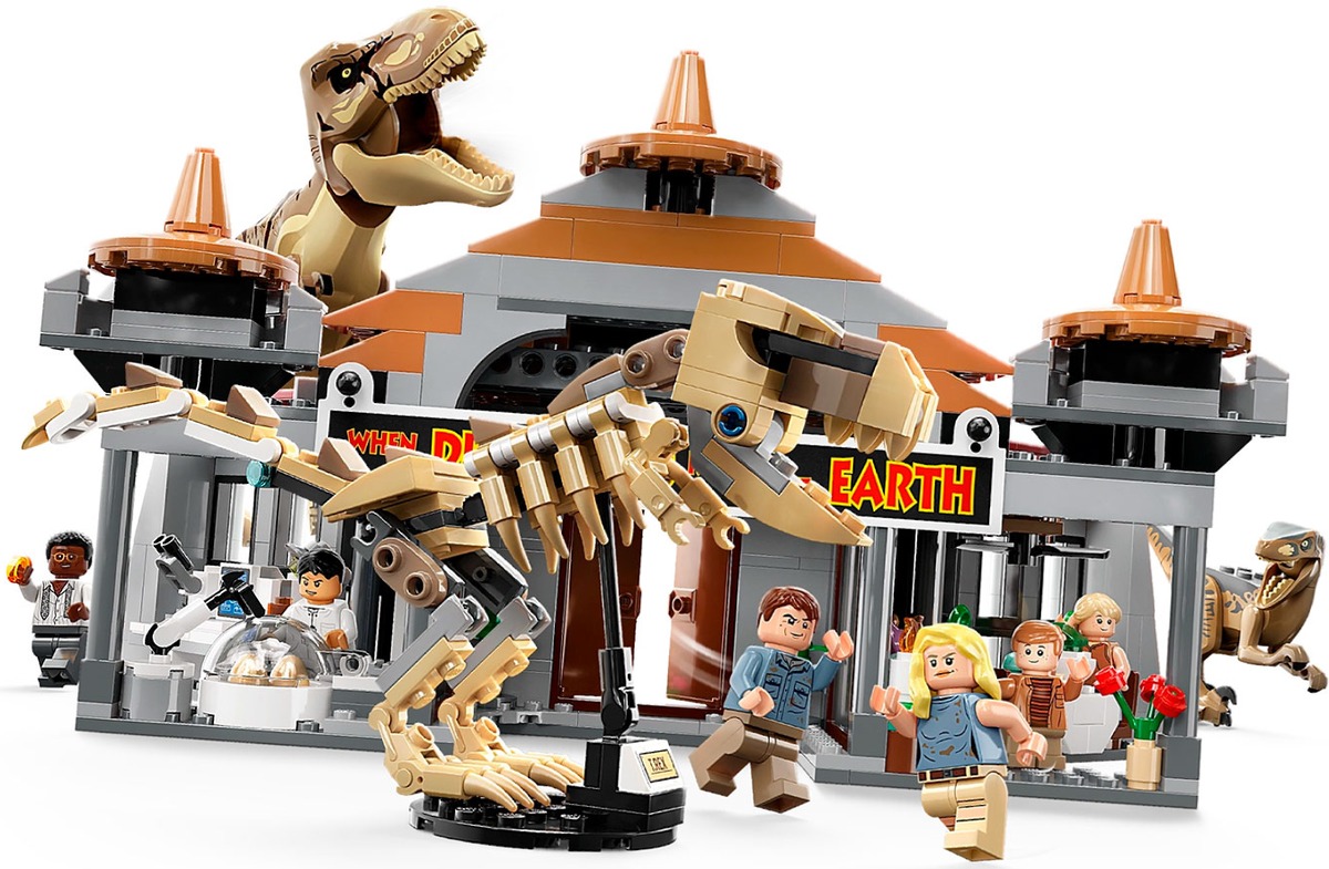 Центр для посетителей: Ти-рекс против Раптора Jurassic World Конструктор совместим с LEGO 76961