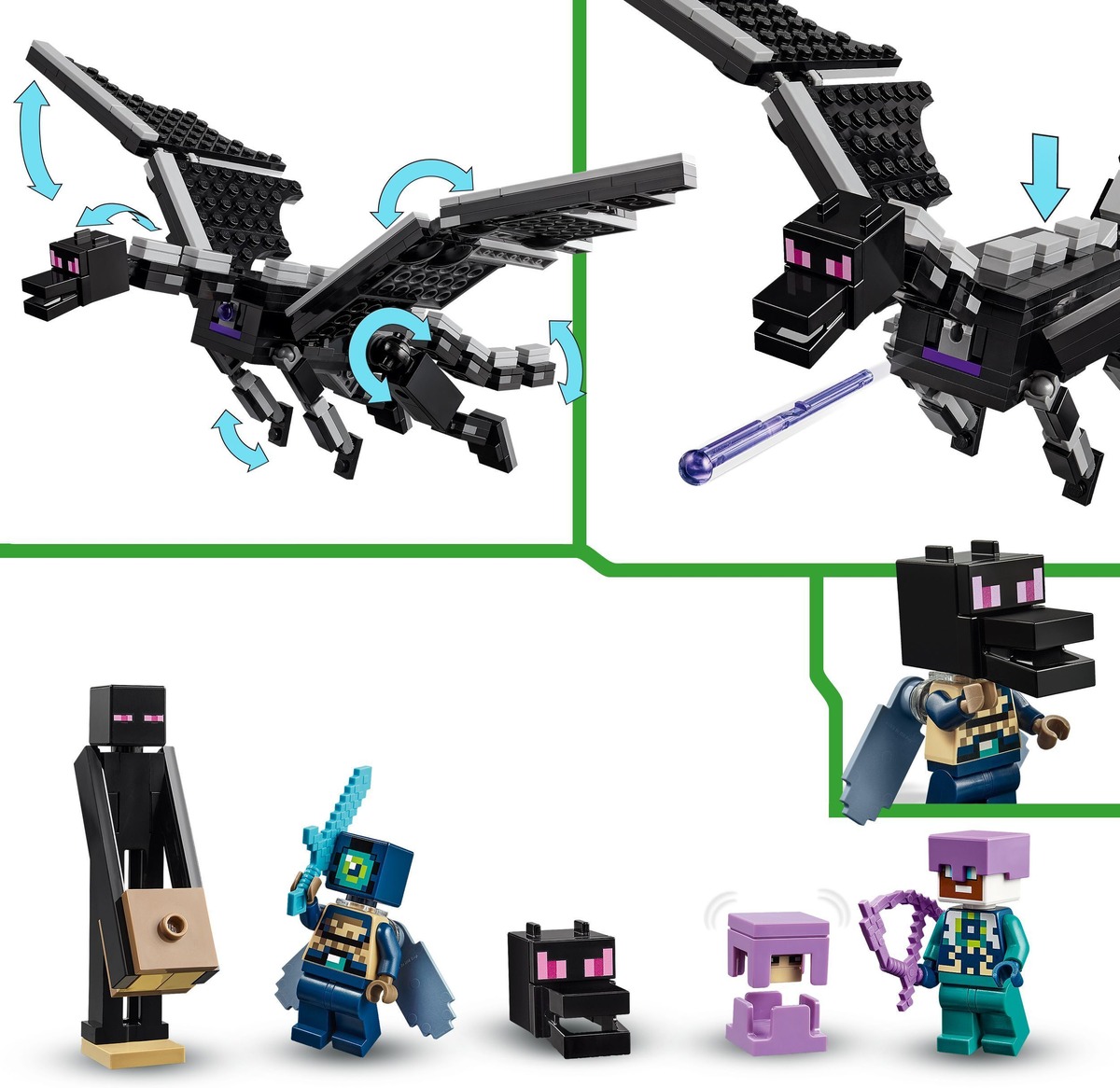 Эндер Дракон и корабль Края Minecraft Конструктор совместим с LEGO 21264