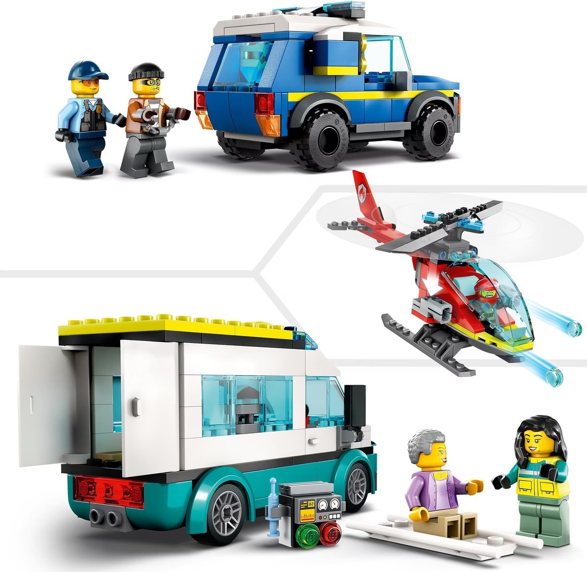 Штаб аварийных транспортных средств City Конструктор совместим с LEGO 60371