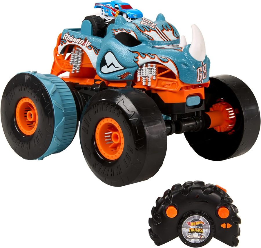 Машина Монстр-трак Transforming Rhinomite, 1:12, радиоуправляемая Hot Wheels HPK27