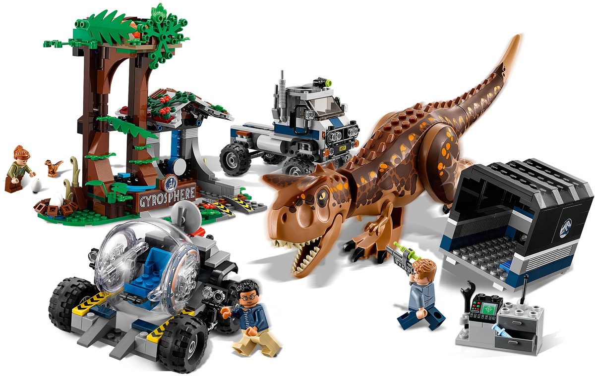 Побег в гиросфере от карнотавра Jurassic World Конструктор совместим с LEGO 75929