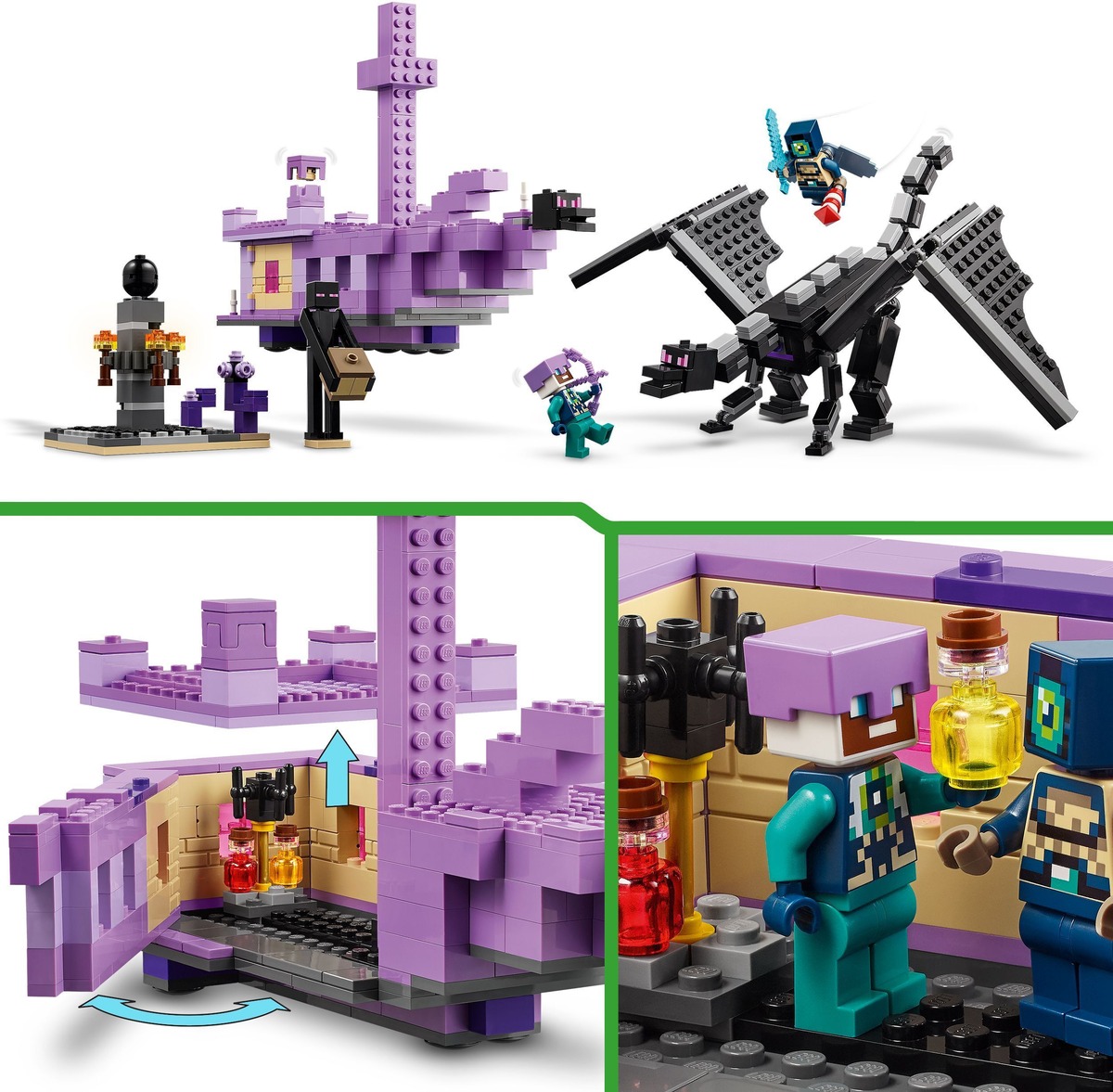 Эндер Дракон и корабль Края Minecraft Конструктор совместим с LEGO 21264