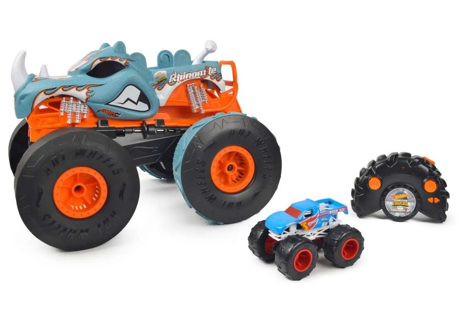 Машина Монстр-трак Transforming Rhinomite, 1:12, радиоуправляемая Hot Wheels HPK27