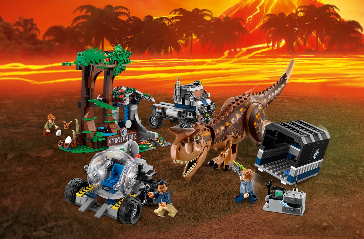 Побег в гиросфере от карнотавра Jurassic World Конструктор совместим с LEGO 75929