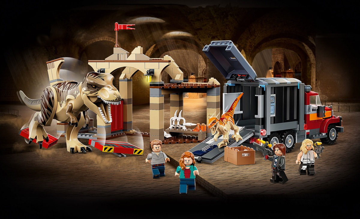 Побег атроцираптора и тираннозавра Jurassic World Конструктор совместим с LEGO 76948