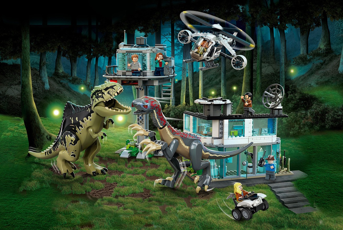 Конструктор Атака гигантозавра и теризинозавра Jurassic World совместим с LEGO 76949