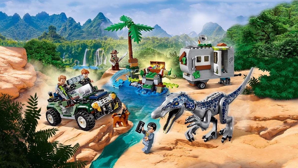 Jurassic World Конструктор Поединок с бариониксом Охота за сокровищами совместим с LEGO 75935