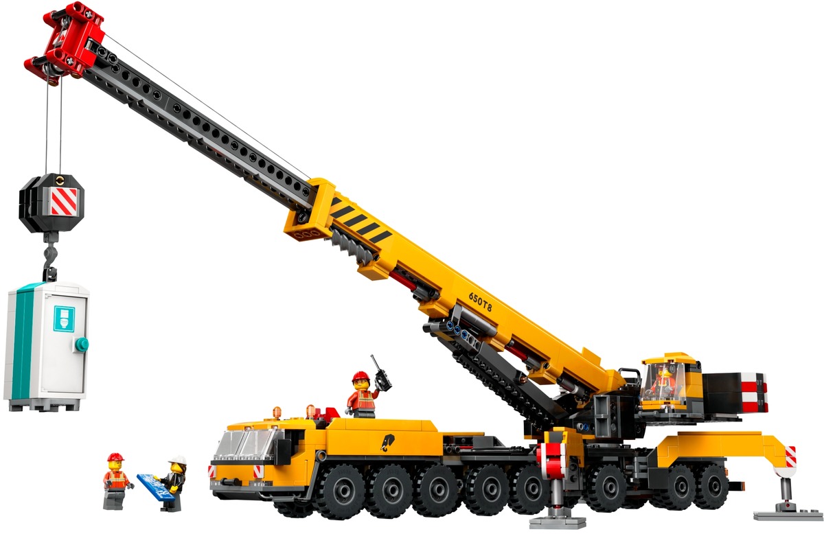 Конструктор City Желтый передвижной строительный кран совместим с LEGO 60409