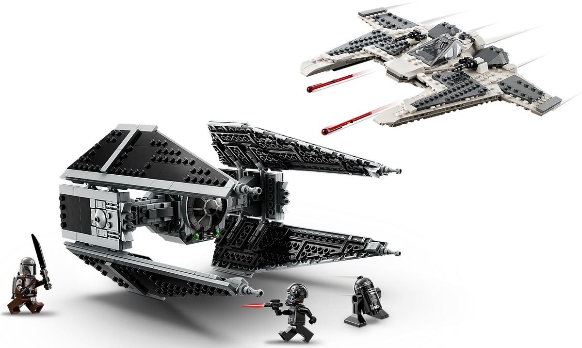Мандалорский истребитель «Клык» против TIE-перехватчика Star Wars Конструктор совместим с LEGO 75348