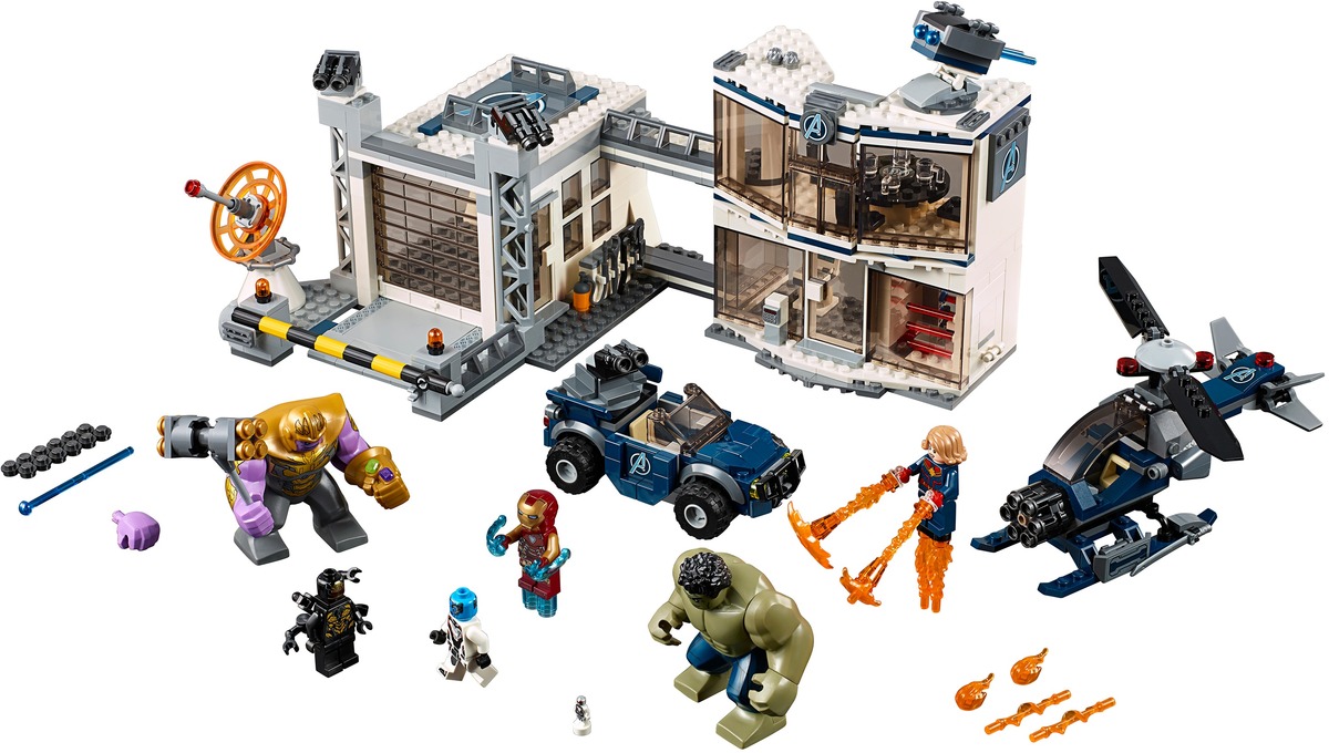 Marvel Битва на базе Мстителей Конструктор совместим с LEGO 76131