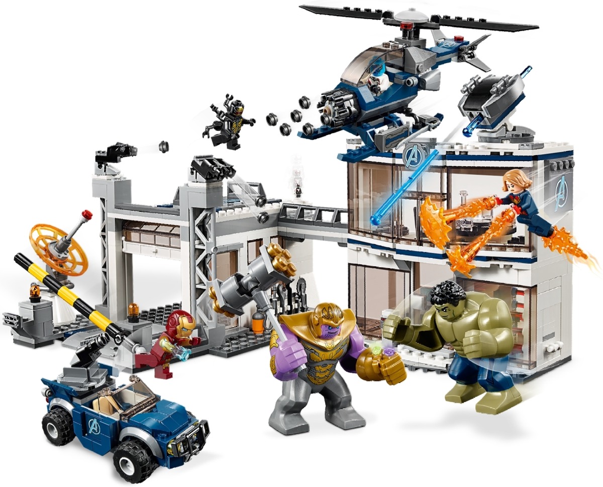 Marvel Битва на базе Мстителей Конструктор совместим с LEGO 76131