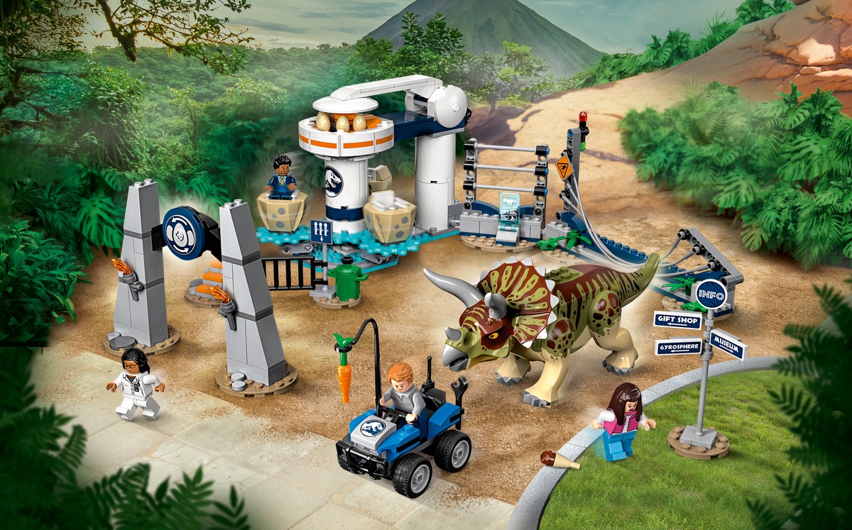 Jurassic World Конструктор Нападение трицератопса совместим с LEGO 75937