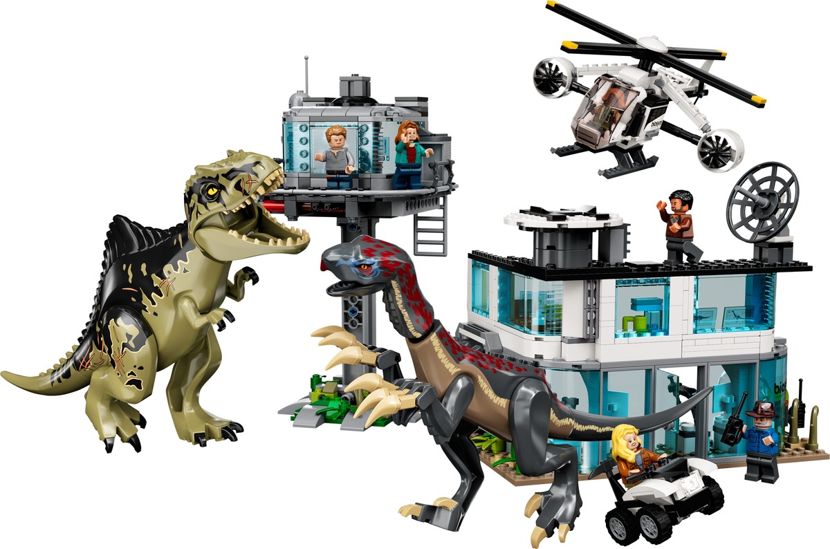 Конструктор Атака гигантозавра и теризинозавра Jurassic World совместим с LEGO 76949