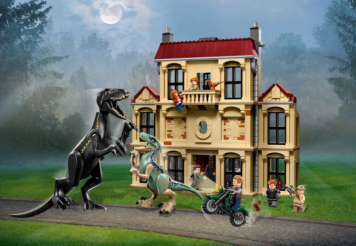 Нападение Индораптора в поместье Локвуд Jurassic World Конструктор совместим с LEGO 75930