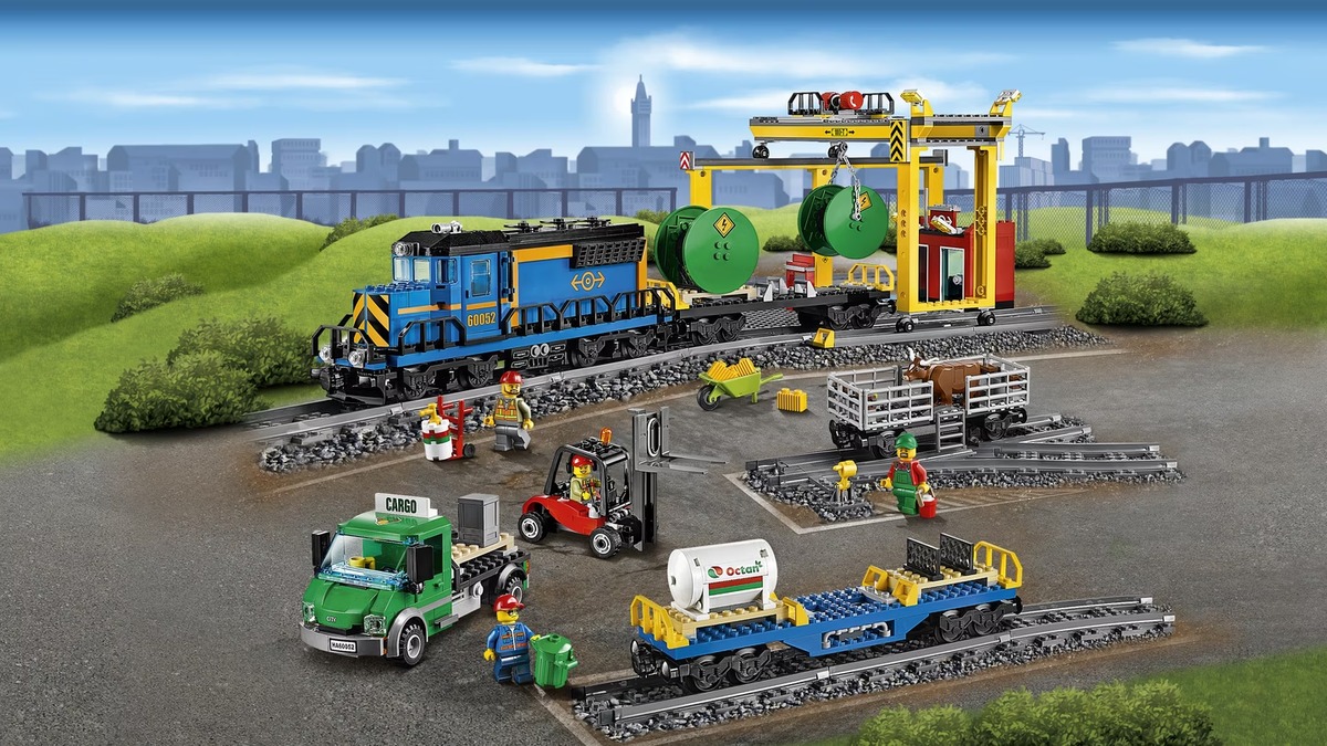 Грузовой поезд City Конструктор совместим с LEGO 60052