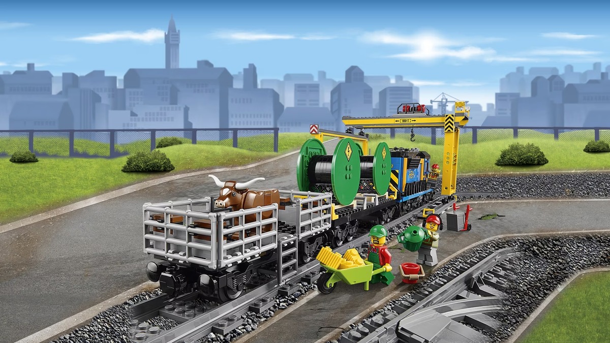 Грузовой поезд City Конструктор совместим с LEGO 60052