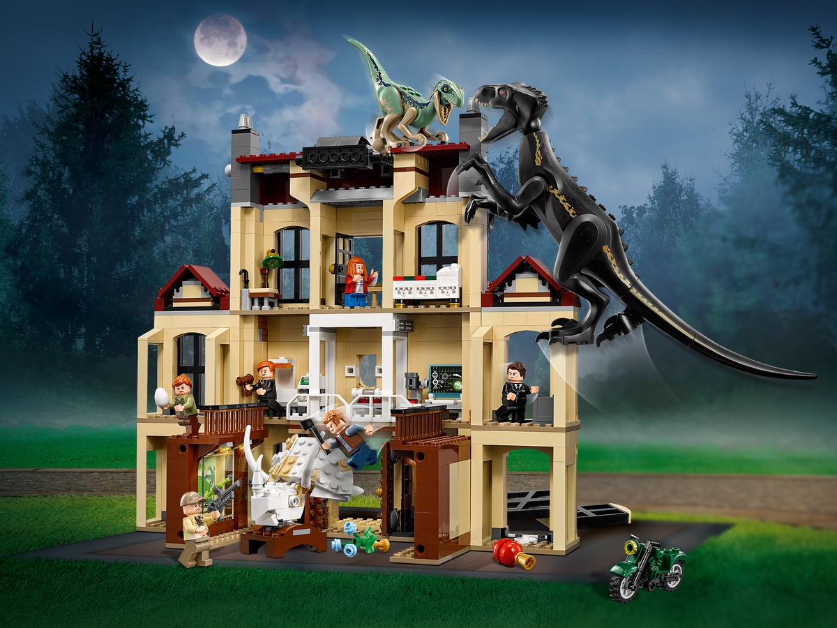 Нападение Индораптора в поместье Локвуд Jurassic World Конструктор совместим с LEGO 75930