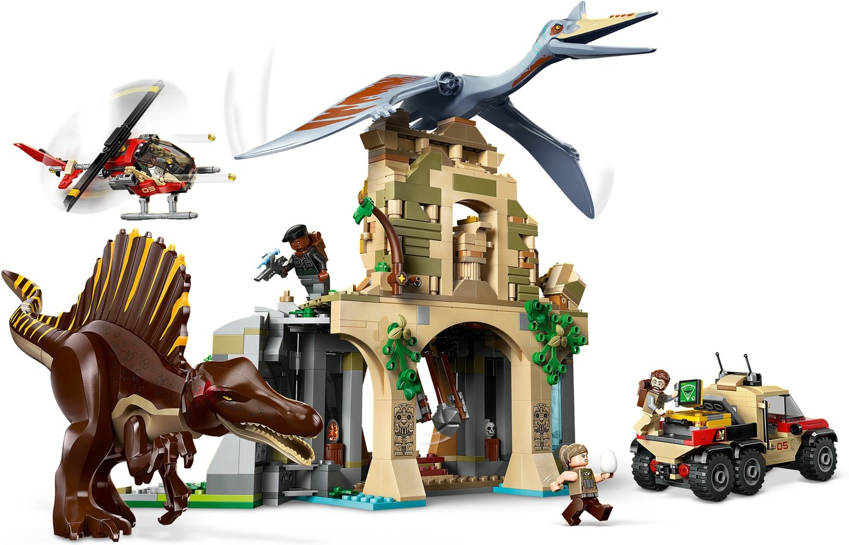 Конструктор Jurassic World Спинозавр и кетцалькоатль: Воздушная миссия совместим с LEGO 76976