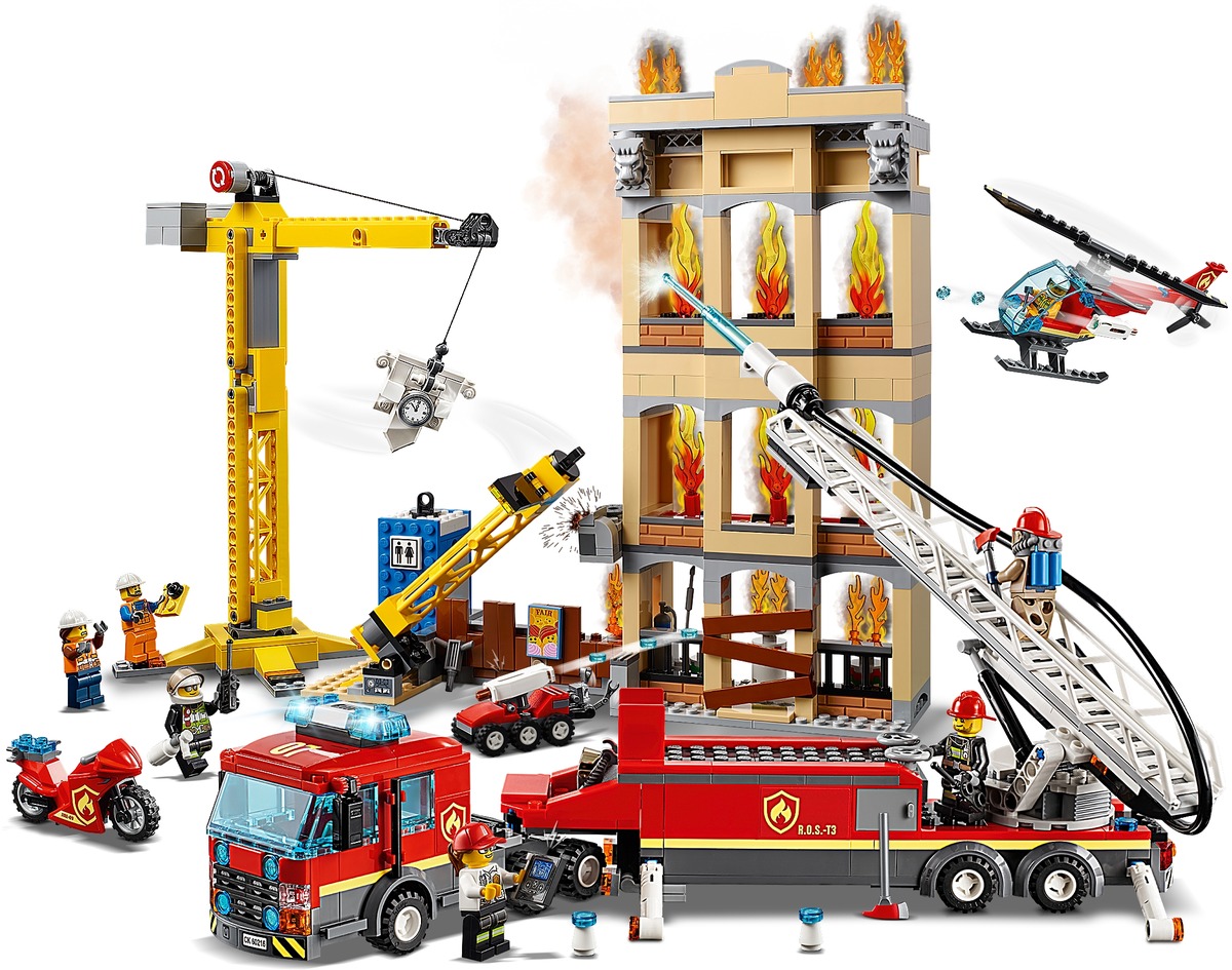 Центральная пожарная станция City Конструктор совместим с LEGO 60216