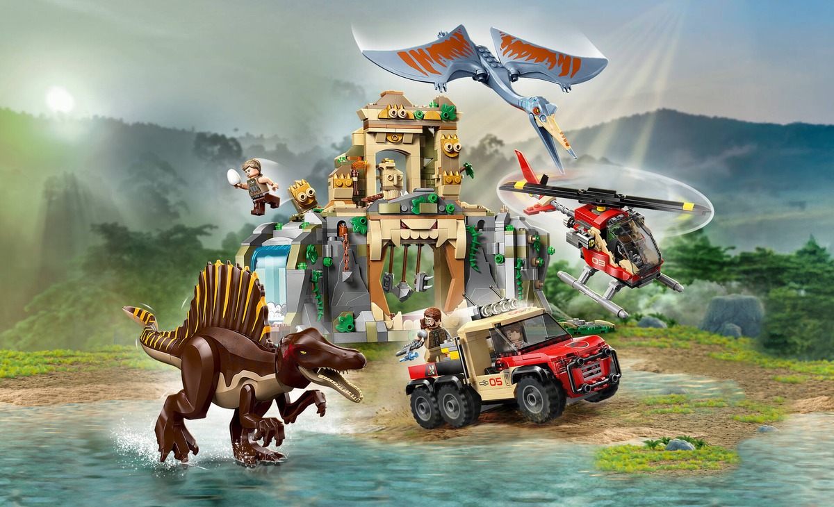 Конструктор Jurassic World Спинозавр и кетцалькоатль: Воздушная миссия совместим с LEGO 76976