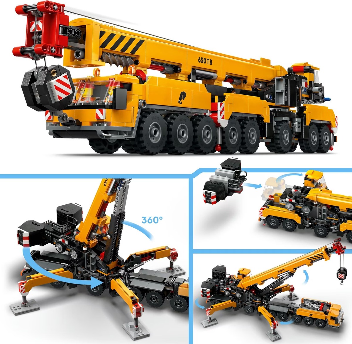 Конструктор City Желтый передвижной строительный кран совместим с LEGO 60409