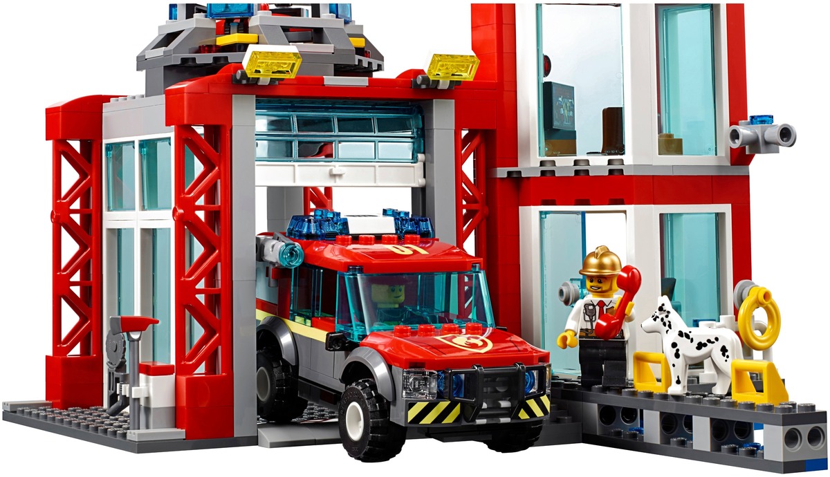 Пожарное депо City Конструктор совместим с LEGO 60215