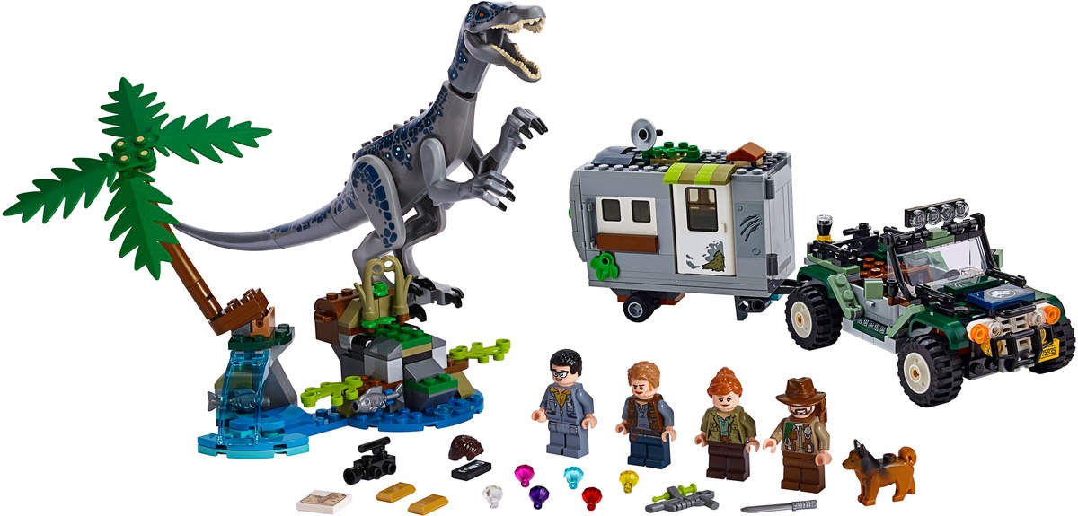Jurassic World Конструктор Поединок с бариониксом Охота за сокровищами совместим с LEGO 75935